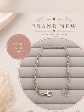 Silver Rope Chain Bracelet Adjustable Lobster Clasp